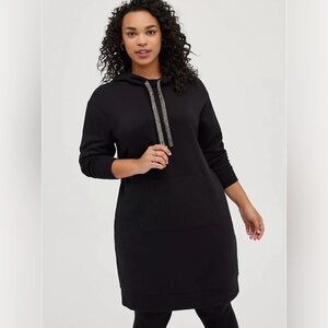 Xl torrid NWT dark grey Hoodie Dress with Sparkle Drawstrings